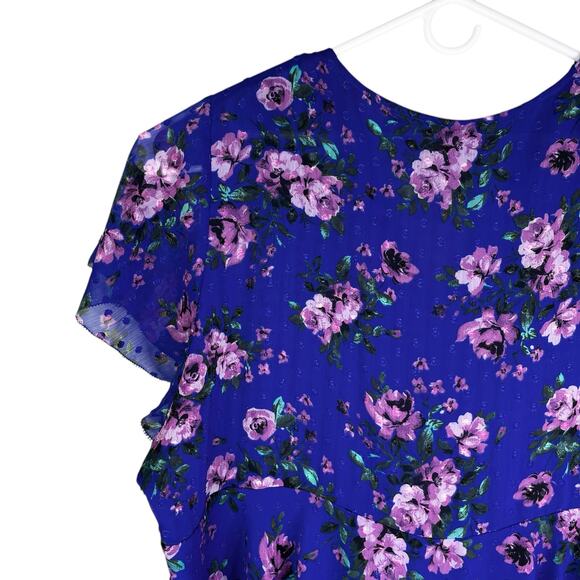 Torrid Top Shirt 4 V-Neck Floral Peplum Whimsgoth Cottagecore Fairy 4X 26 - Picture 5 of 10